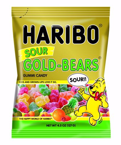 Picture of Haribo Sour Gold Bears Peg 4.5oz (12 Units)