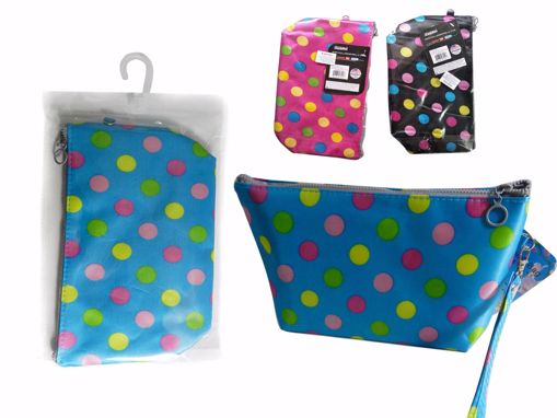 Picture of Polka Dot Print Cosmetic Bag - Assorted Colors (24 Units)