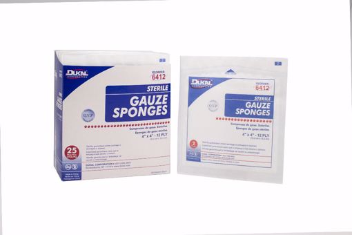 Picture of Dukal Gauze 4" x 4" Sterile Sponge - 12 ply, 2 Pack, 25 Count (24 Units)