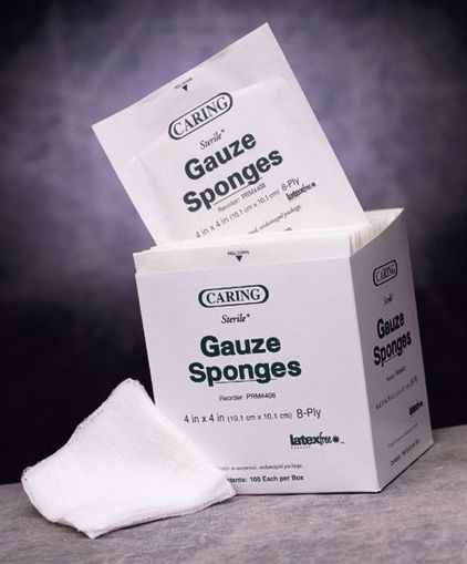 Picture of Medline Caring Sterile 8-Ply Gauze Sponges 4" (150 Units)