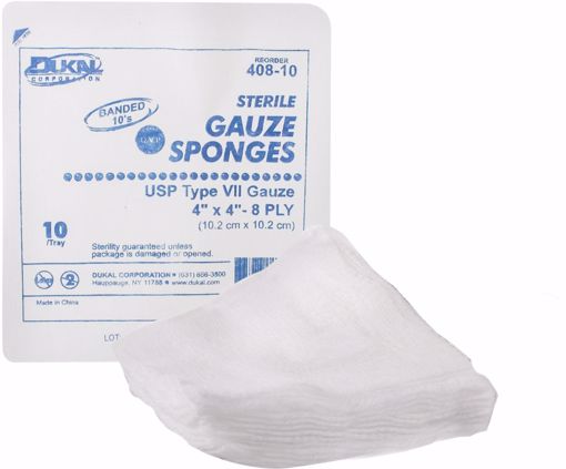 Picture of Dukal Type VII 4" x 4" Gauze Sterile Sponge - 8 ply, 10 Count (128 Units)
