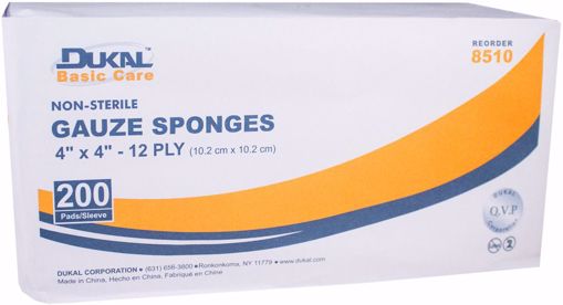 Picture of Dukal Basic Care 4" x 4" Gauze Sponge - 200 Count (10 Units)