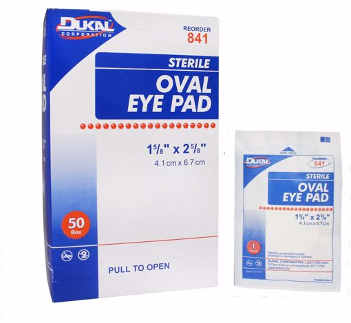 Picture of Dukal Sterile 1 5/8" x 2 5/8"Oval Eye Pad - 50 Count (12 Units)