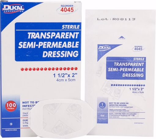 Picture of Dukal Transparent 1-1/2" x 2" Semi-Permeable Dressing - 100 Count (1 Units)
