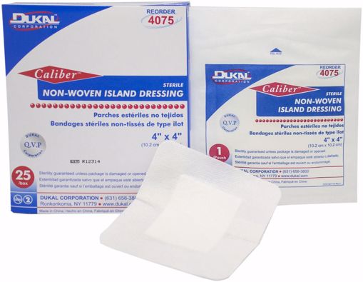Picture of Dukal Caliber? Non-Woven 4" x 4" Sterile Island Dressing - 25 Count (8 Units)