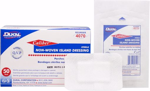 Picture of Dukal Caliber? 2 "x 3" Non-Woven Sterile Island Dressing - 50 Count (8 Units)