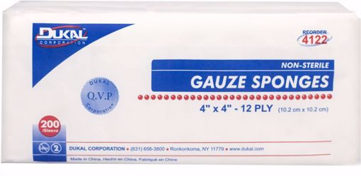 Picture of Dukal Gauze Sponge, 4"x4", 12 ply, Non-Sterile (10 Units)