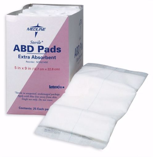 Picture of Medline Abdominal ABD Pads - 5" x 9" (576 Units)