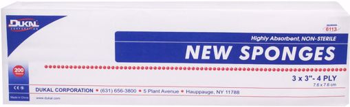 Picture of Dukal Non-Sterile 3" x 3" New Sponge - 4 Ply, 200 Count (20 Units)