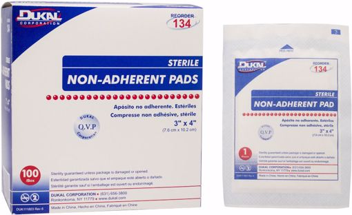 Picture of Dukal Non-Adherent 3" x 4" Sterile Pad - 100 Count (12 Units)