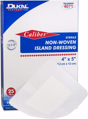 Picture of Dukal Caliber? 4" x 5" Non-Woven Sterile Island Dressing - 25 Count (8 Units)