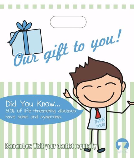 Picture of Dental Gift Bags with Fun Facts (144 Units)