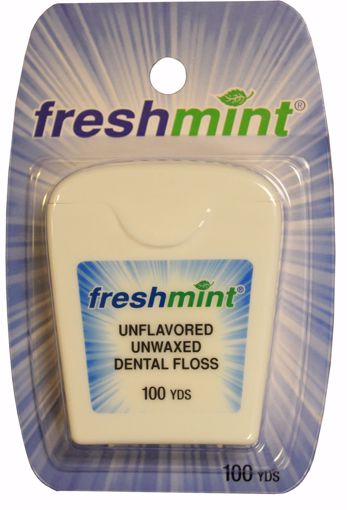 Picture of Freshmint Dental Floss -100 yards, Unwaxed/Unflavored (72 Units)
