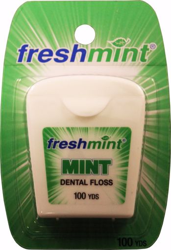 Picture of Freshmint Waxed Dental Floss - 100 yards, Mint (72 Units)