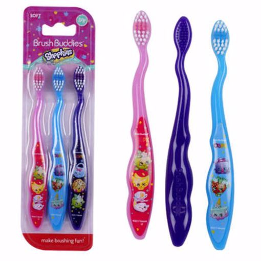 Picture of Brush Buddies Shopkins Kids' Toothbrush Set - 3 Pack, Soft (24 Units)