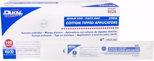 Picture of Dukal 6" Sterile Cotton Tipped Applicators - Plastic Shaft, 2-Pack (10 Units)
