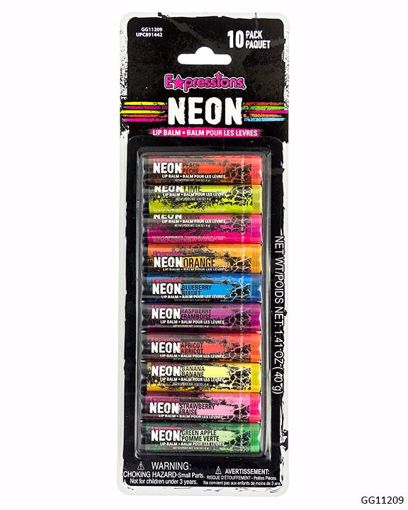 Picture of Expression Girl Fruit-flavored Neon Lip Balms - 10 Piece (48 Units)