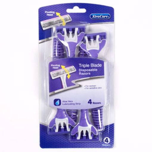 Picture of 4 pack of women's triple blade pivot head razors (72 Units)