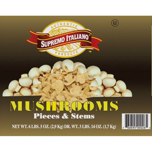Picture of Supremo Italiano Mushrooms Pieces & Stems - #10 Cans, 6/case