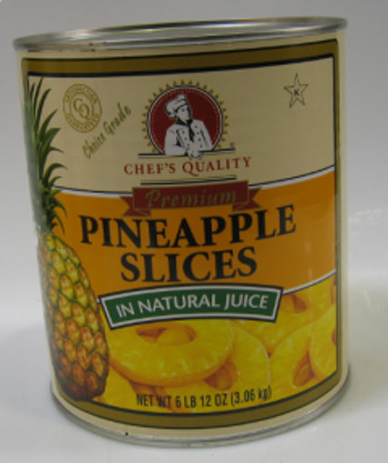 Picture of Chefs Quality - Sliced Pineapples in Light Syrup - #10 can 6/case