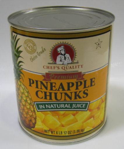 Picture of Chefs Quality - Pineapple Chunks in Natural Juice - #10 cans 6/case