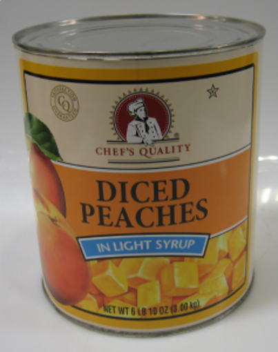 Picture of Chefs Quality - Diced Peaches in Light Syrup - #10 cans 6/case
