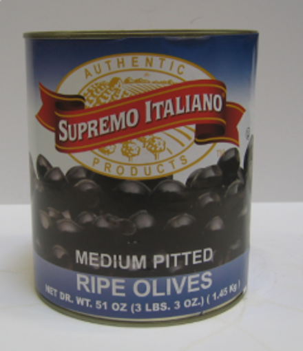 Picture of Supremo Italiano - Medium Pitted Ripe Black Olives - #10 can 6/case