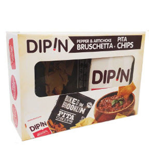 Picture of DipIn - Pepper & Artichoke Bruschetta w/ Baked in Brooklyn Pita Chips (6 Units)