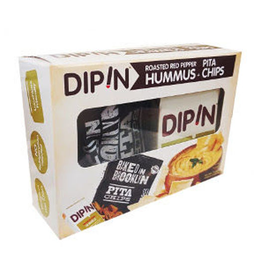 Picture of DipIn - Roasted Red Pepper Hummus w/ Baked in Brooklyn Pita Chips (6 Units)