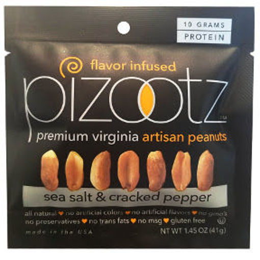 Picture of Pizootz Sea Salt & Cracked Pepper Flavor Infused Premium Virginia Gourmet Artisan Peanuts (9 Units)