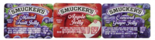 Picture of Smuckers - Jelly Assortment  (grape, apple, mixed fruit), 0.5 oz packets - 200 ct