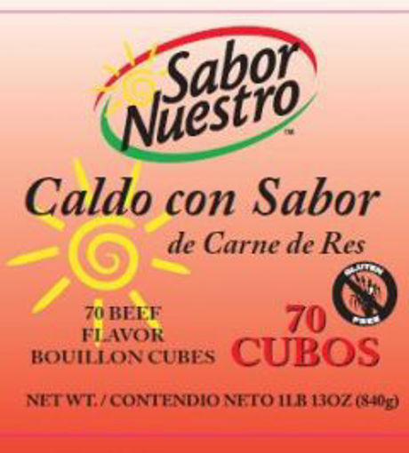 Picture of Sabor Nuestro - Beef Flavor Bouillon Cubes - 70 ct Jar, 6/case