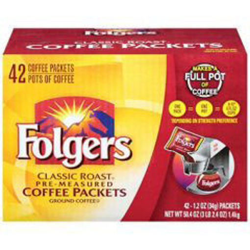 Picture of Folgers - Classic Roast Ground Coffee Packets - 42/1.2 oz packets