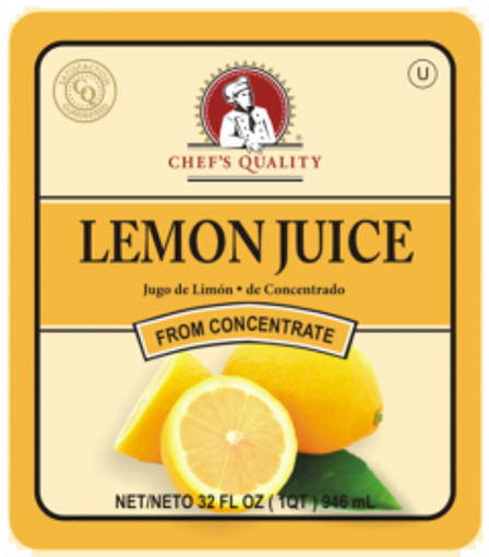 Picture of Chefs Quality - Lemon Juice - 32 oz Bottle, 12/case