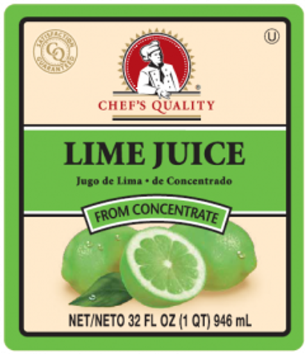 Picture of Chefs Quality - Lime Juice - 32 oz Bottle, 12/case